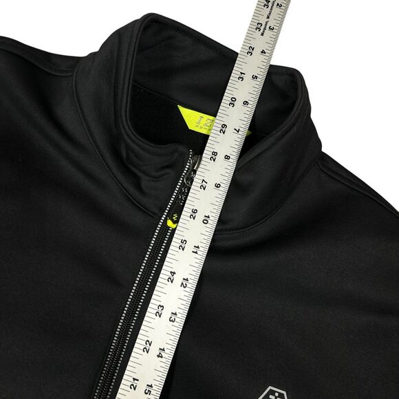 IZOD Sweatshirt Thick Mens Size XL Black Mock Neck Reflective Zip Pockets - Picture 4 of 7
